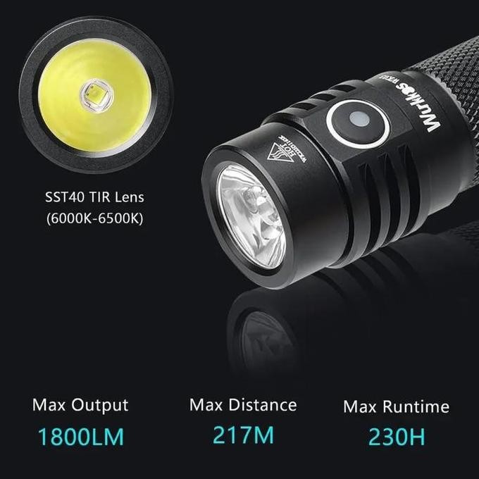 Wurkkos Wk03 Sst40 1800 Lumen Usb Tipe C Dengan Indikator