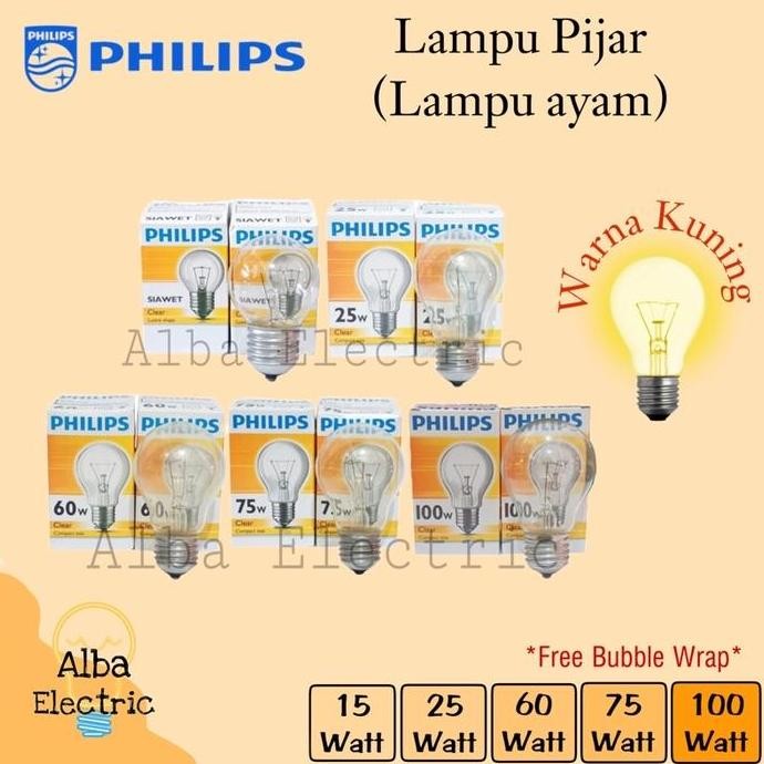 [Expert] PHILIPS Lampu Bohlam Pijar 15 25 60 75 100 Watt Lampu Ayam