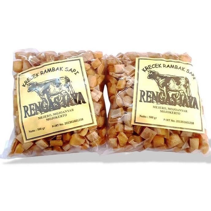 

Kerupuk Kulit Sapi Mentah 500gr Dadu / Krecek Rambak Sapi Rengas Jaya Food Snacks