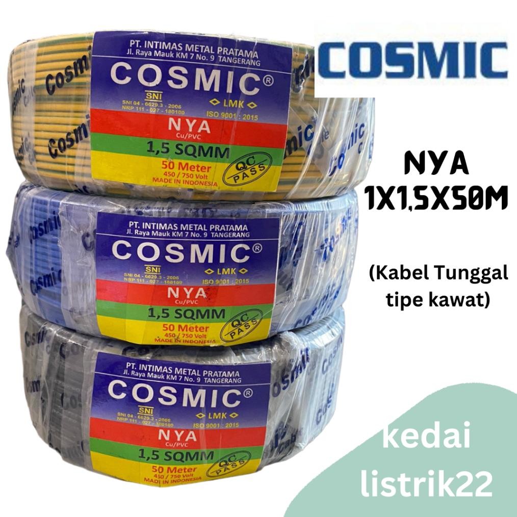 NEW Kabel NYA, Kabel tunggal, Kabel tanam Kabel Tembaga NYA 1,5mm Cosmic 50meter [terbaik][terlaris]
