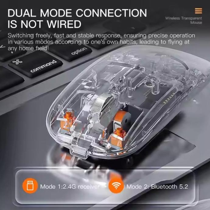 best produk] 2-in-1 Bluetooth Transparent Wireless Mouse for Tablet PC /Mouse Wireless Bluetooth /Mo