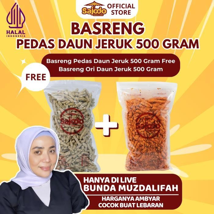 

(Buy 1 Get 1) Basreng Pedas 500 Gr Gratis Basreng Ori 500 Gr Sajodo Snack & Food [Eksklusif Muzdalifah]