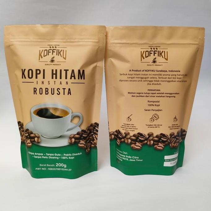 

[ROBUSTA] KOFFIKU Spray Dried Instan Coffee 200 gram Kopi Hitam Bubuk Tanpa Ampas Surabaya Sugar Free Organic Dairy Free Natural