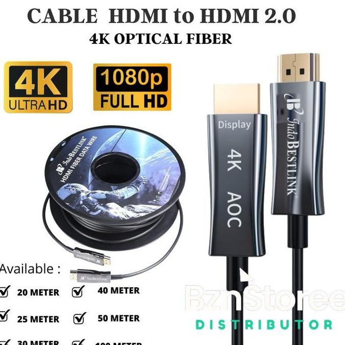 :::::::] Kabel hdmi to hdmi optical 4k 25meter / Kabel hdmi optic 25m 4k