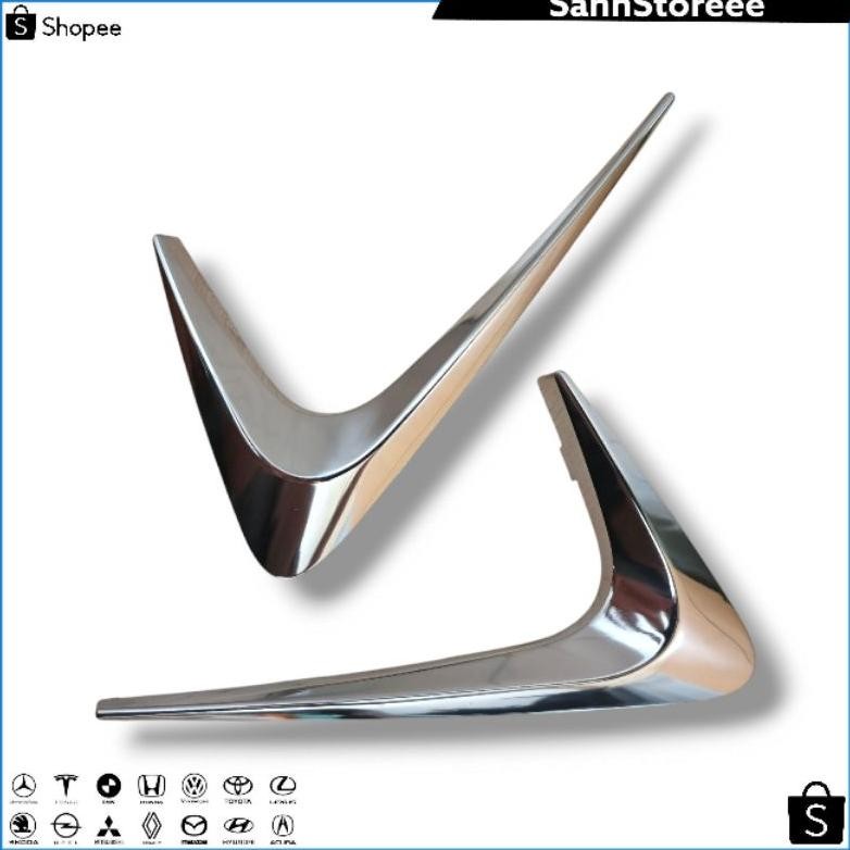 List Chrome Cover Foglamp All New Avanza 2012-2015 Original 1Set BENTUK CEKLIS AST