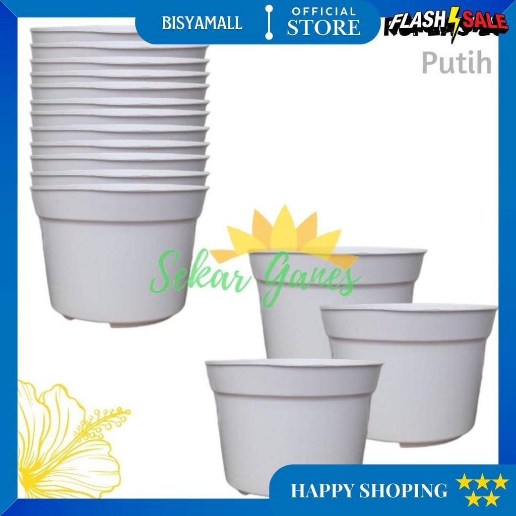 Promo Lusinan Pot Bunga 20 Putih Polos Pot Bunga Hias Grosir Murah Plastik Lusinan Pot 20 Bibit Term