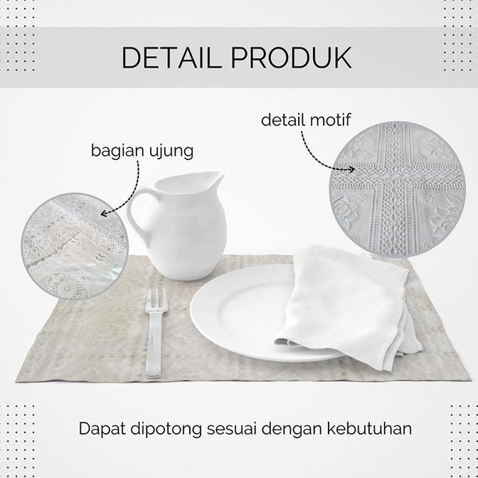 *****] ESGE Taplak Meja Tamu Meteran (D24) / Taplak Meja Tamu Anti Air / Taplak Meja Tamu Import