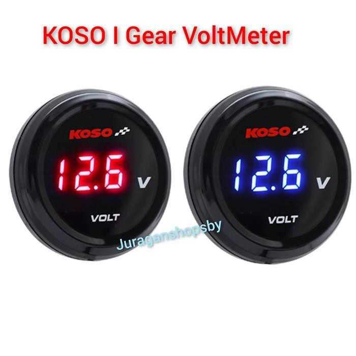 Voltmeter Digital Koso I Gear Volt Meter Aki Motor Koso Original Original Dan Terpercaya