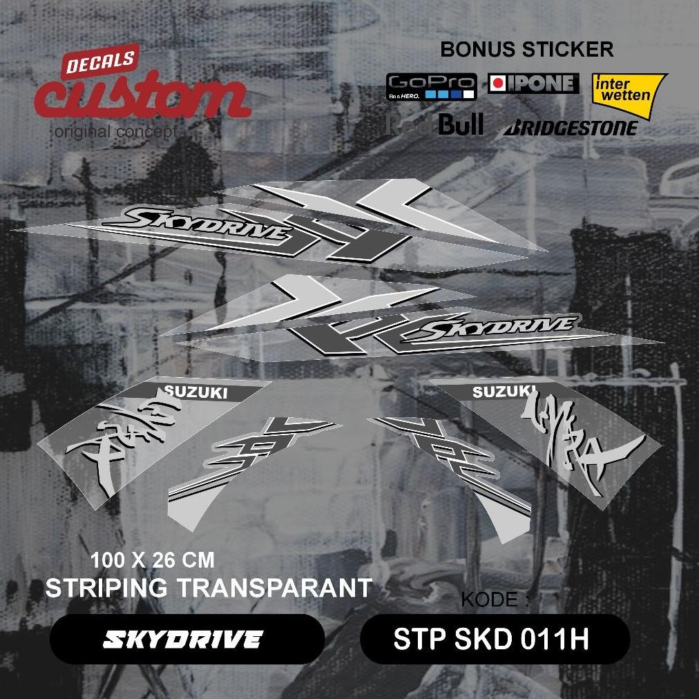 stiker transparan motor suzuki skydrive 125 decal striping suzuki skydrive AST