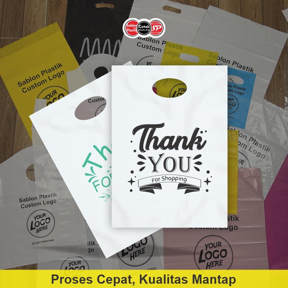 

(Isi 50Pcs Size 30 x 40) Kantong Plastik Motif Thank You | Kantong Plastik Pakaian Gamis DiM
