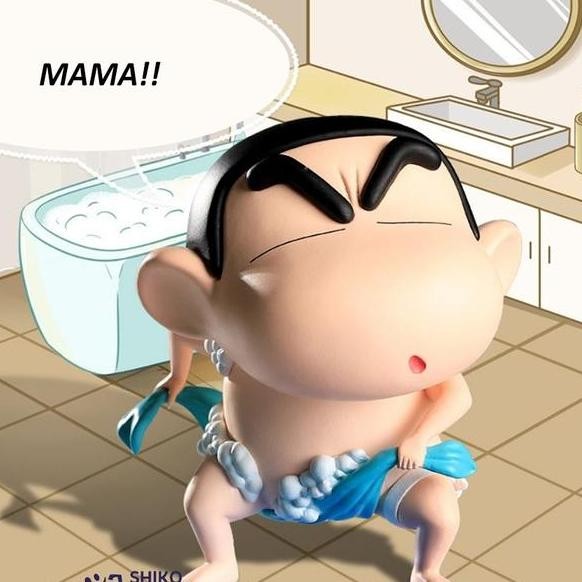 Fgrsc Fure Crayon Shinchan Take A Bath Action Fur Mandi Pahlawan Bertopeng Buddha Belalai Gajah