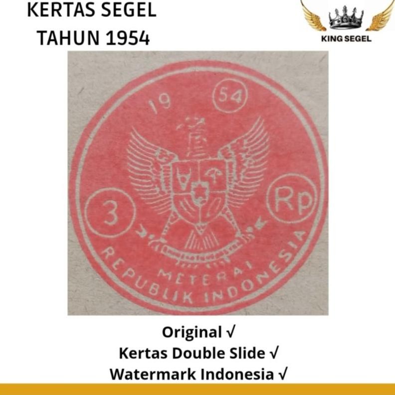 

Kertas Segel Tahun 1954 Double Asli (Beli 1 Gratis 1) DiM