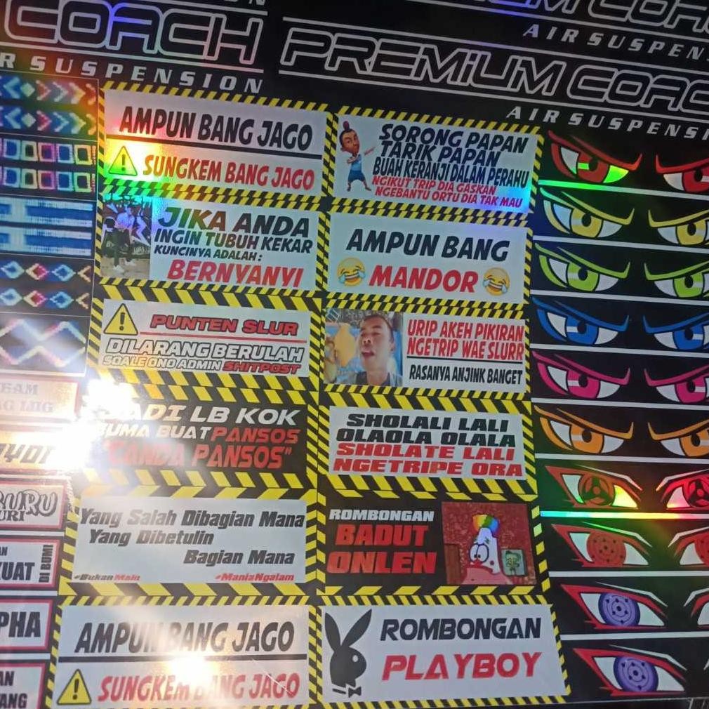 ter-46 XCT-2328 Paket Lengkap Stiker Miniatur Bus (Stobo Mata, Strobo Led, Spanduk Trip, Stiker Vvip