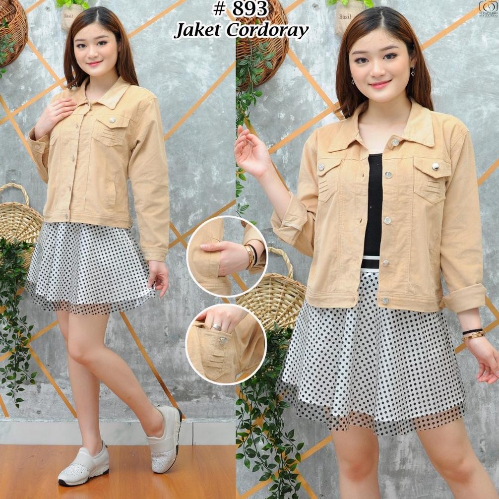 Jaket Oray Warna Krem Wanita / Jaket Kodorai Colour Cream