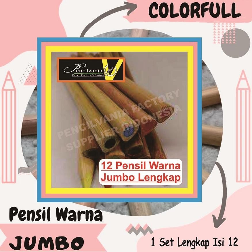 

PENSIL WARNA JUMBO YANG BAGUS LENGKAP SATU SET PAKET Pencil Triangular Sisa Export segitiga Import Ergonomics Grip DiM
