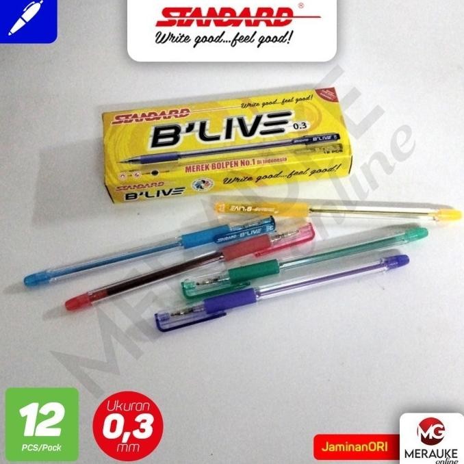 

Ballpoint STANDARD B'LIVE 0.3 - Hitam 12 Pcs DiM