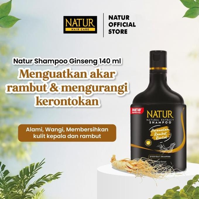 Natur Shampoo & Hair Tonic 2 in 1 - Perawatan Rambut Rontok Shampoo Extract - Haircare Shampoo Sampo