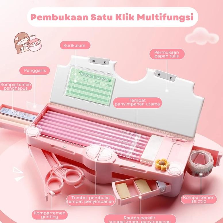 

[READY] Aimilo Kotak Pensil Anak Perempuan Tempat Pensil Anak Perempuan Kotak Pensil Multifungsi Kado Anak SD