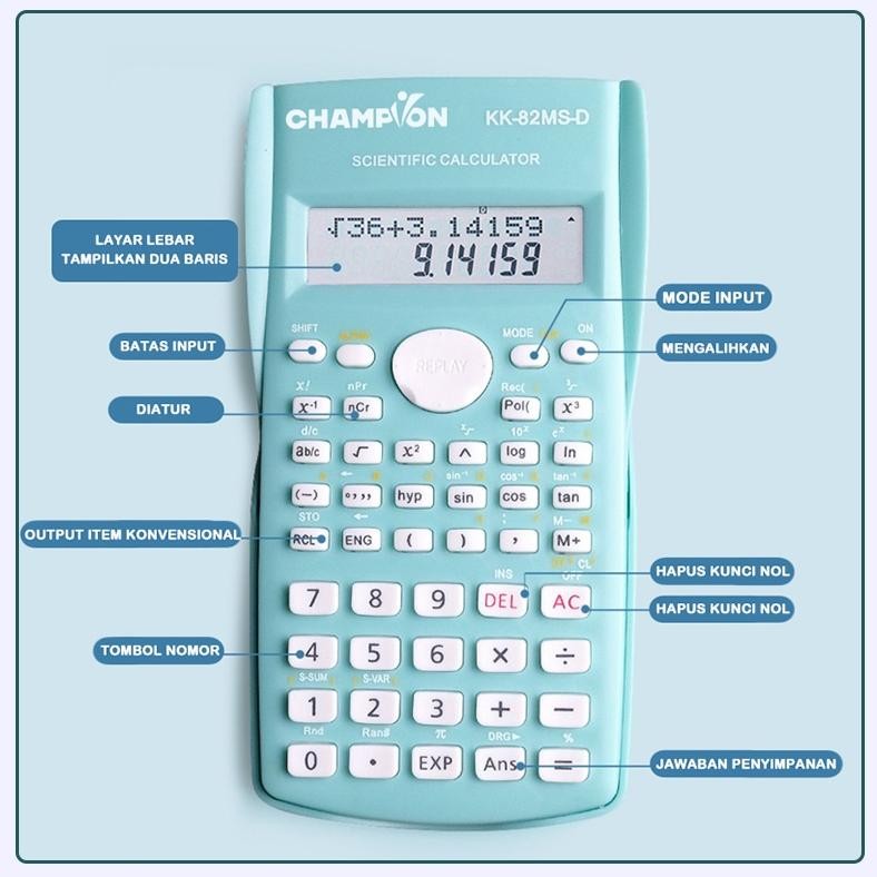 

HJK Kalkulator Scientific Ilmiah 240 5 Warna Calculator Ujian Sin Cos Tan Function 240 - Qiqi Treasure