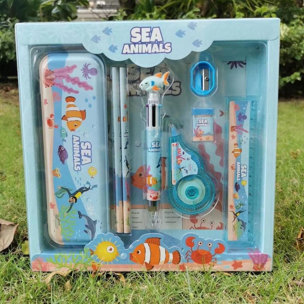 

[JNO](KTPS.2)Kotak Pensil Sett / Study Set Stationery Set Alat Tulis Sekolah Anak Set Atk Motif