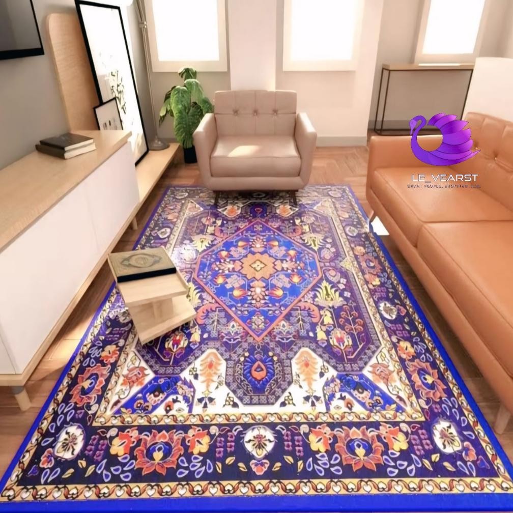 OSRTRICH Karpet 205250 VARSA BLUE Permadani turki Bulu Empuk Ekspor Matras Premium