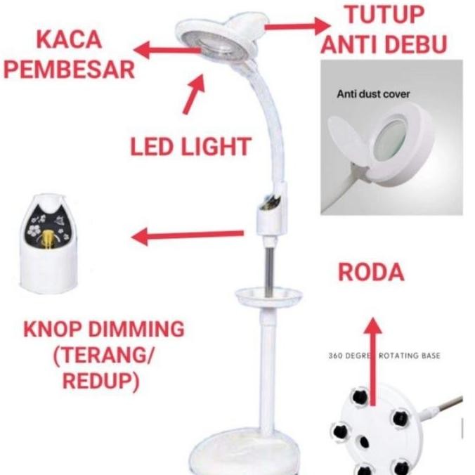 

Sale Lampu Facial Led Roda Dimming Kaca Pembesar Magnifiying Lamp 68Watt