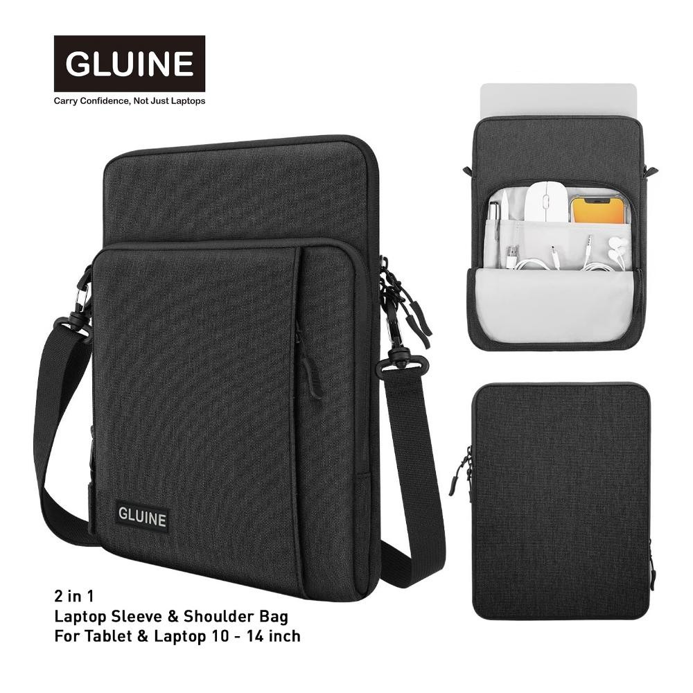 GLUINE 9368 Tas Laptop Tablet 14" Utility Laptop Tablet Sleeve With Shoulder Belt For Men And Women