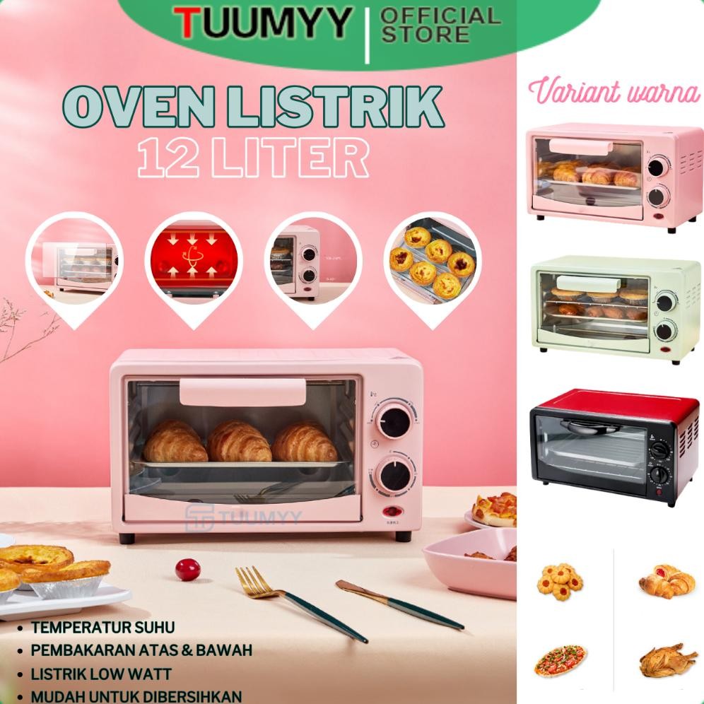 (TUUMYY) OVEN PEMANGGANG ELEKTRIK MULTIFUNGSI 12L TUUMYY WARNA PASTEL TM-1202F