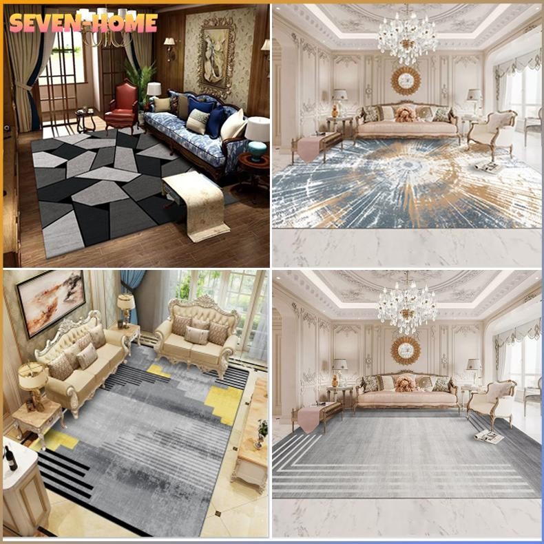 Karpet Lantai Ruang Tamu Eropa Ukuran Besar 150x200 / 200x300 CM - Tikar Premium Motif Modern, Tahan