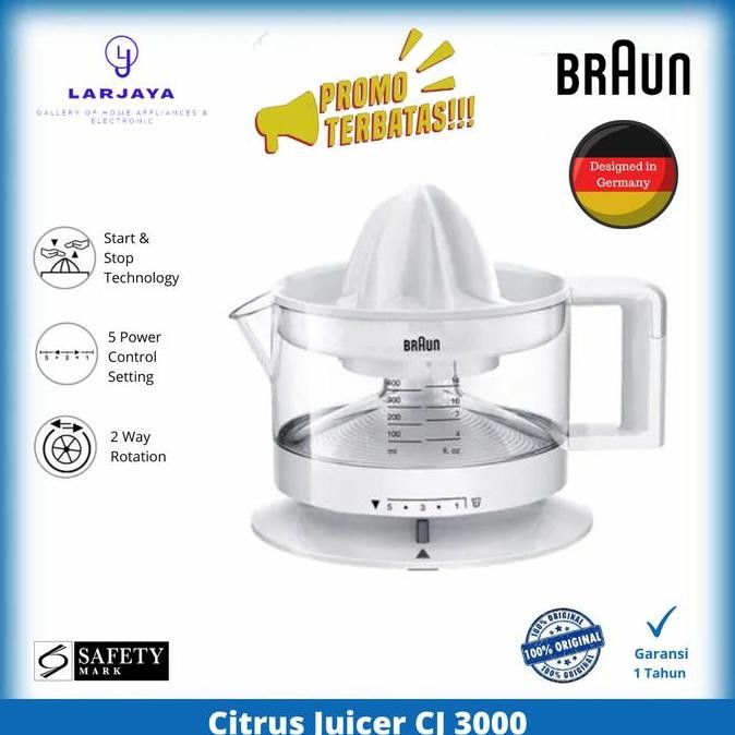 Braun Citrus Juicer Cj3000 | Perasan Jus Jeruk Listrik Cj3000