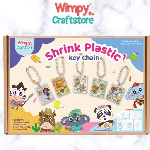 

Wimpy Ip Shrink Plastic Key Chain Diy Kit Colouring Art Set