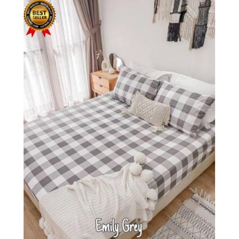 SPREI KOREA AESTHETIC KOTAK ABU UKURAN 90-200
