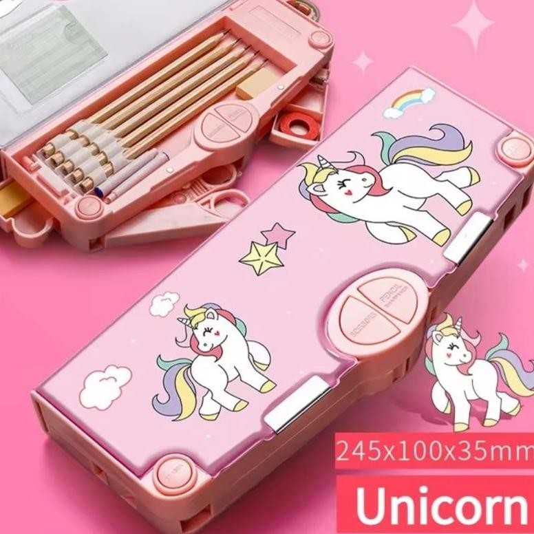 

(Premium) Tempat Kotak Pensil Multipurpose Pencil Case Pencil Unique Stationery Set Back to School Gift Set for Kids