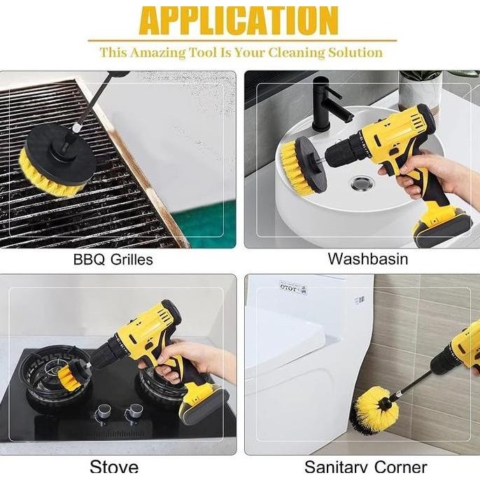 SET KEPALA MATA BOR SIKAT / BUSA PEMBERSIH MOBIL MESIN POLES ELEKTRIK HEAD BRUSH CLEANING KIT