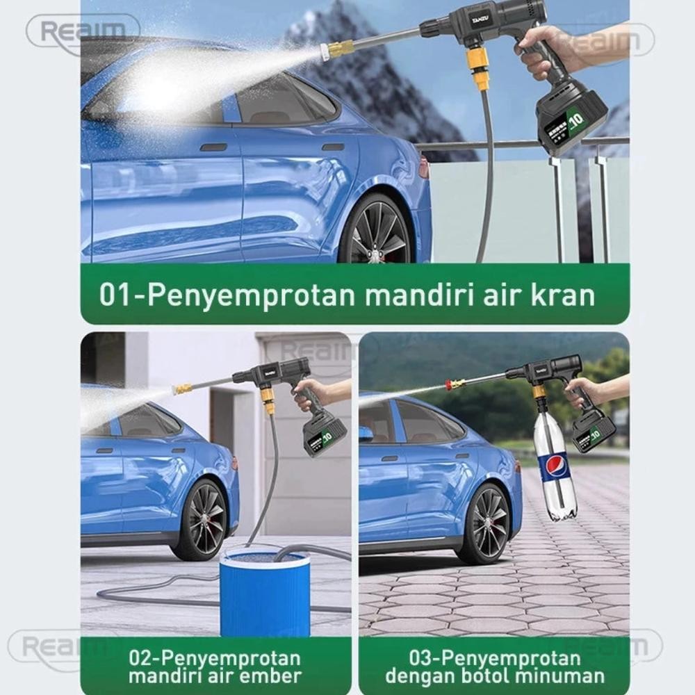 Reaim Mesin Cuci Mobil Jet Cleaner Tekanan 998V - 100Bar Mesin Cuci Mobil Dan Motor Mini Portable Se