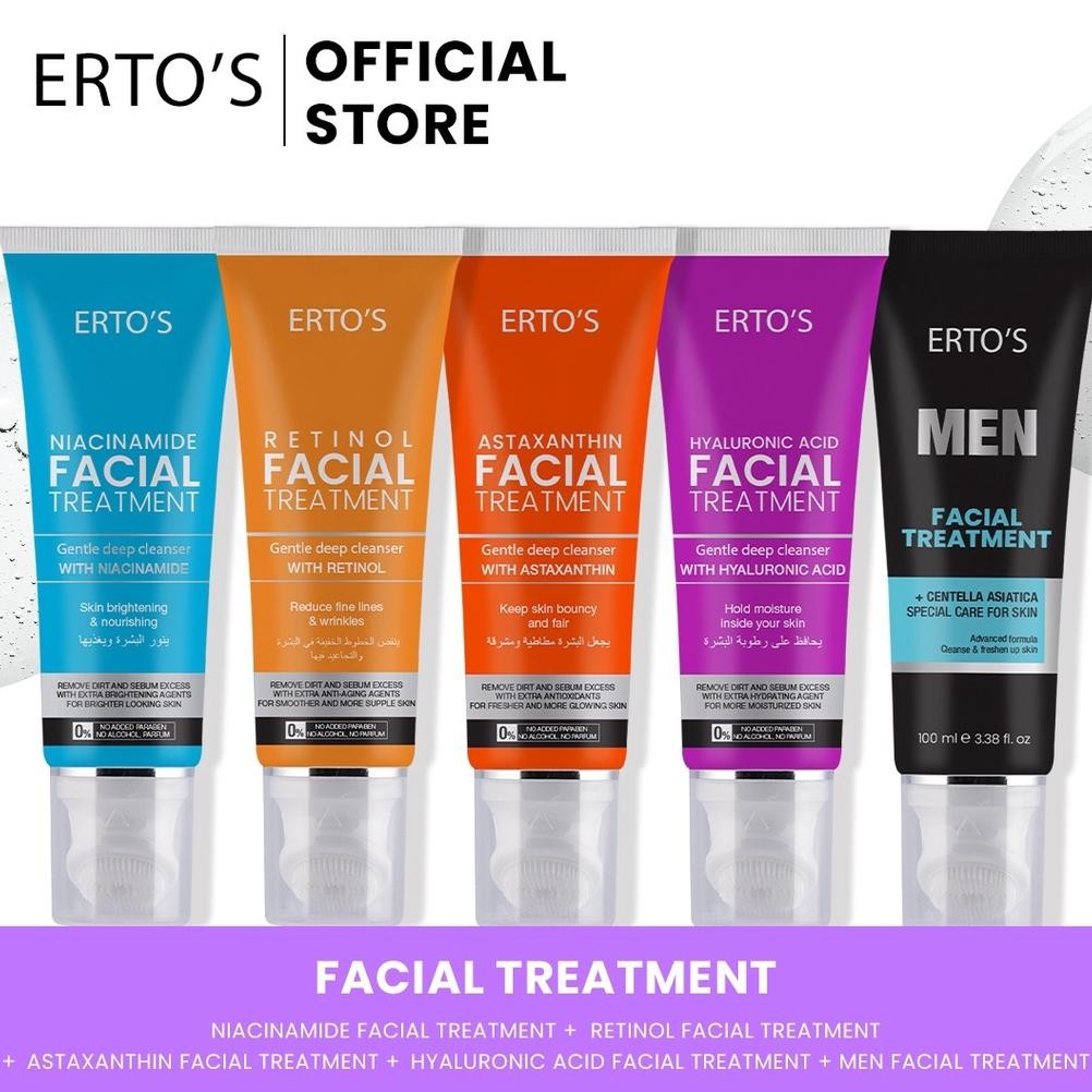 Ertos Facial Treatment Varian Facial Wash Sabun Cuci Muka Cleanser PH Balance Untuk Semua Jenis Kuli