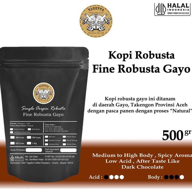 

Kopi Fine Robusta Gayo 500Gr Biji Atau Bubuk
