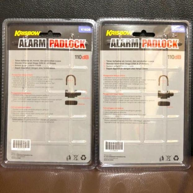 Gembok Alarm Anti Maling Krisbow Original Padlock Sensor