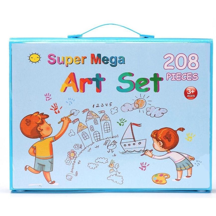 

KOMPLIT! ALAT MENGGAMBAR MEWARNAI ANAK / PENSIL WARNA KRAYON ANAK - MEGA ART 208 PCS - KADO ULTAH
