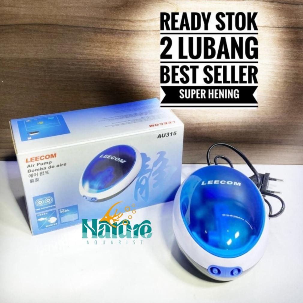 Leecom AU 312 AU 314 AU 315 Aerator 1 Dan 2 Lubang Pompa Udara Aquarium Hening Silent