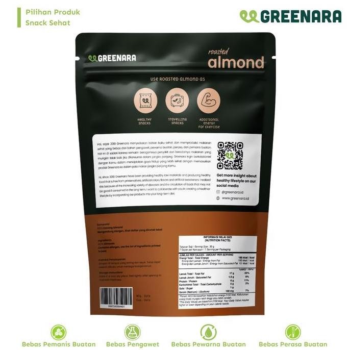 

Greenara Roasted Almond 210Gr / Kacang Almond Panggang Kualitas Terbaik Harga Termurah