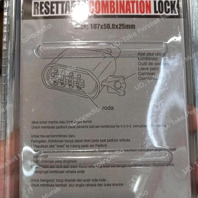 Krisbow Gembok Dengan 4 Kombinasi Angka