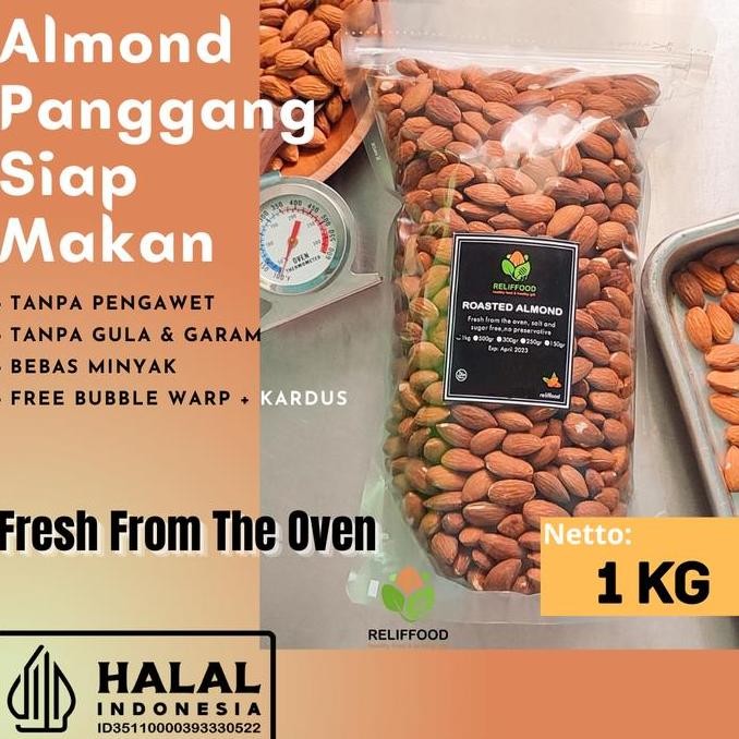

Kacang Almond Kupas 1 Kg Siap Makan - Roasted Almond Premium Snack Food Cemilan Kualitas Terbaik Harga Termurah