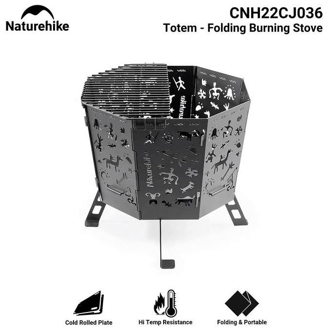 Tungku Kayu Bakar Api Unggun Camping Naturehike Cnh22Cj036 Folding Portable Burning Stove Totem Anci