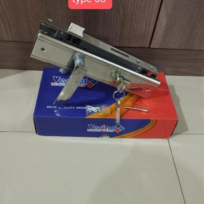 Kunci Pintu Rumah Besar Plat 1 Set Handle Gagang Kunci Pintu 25Cm Komplit