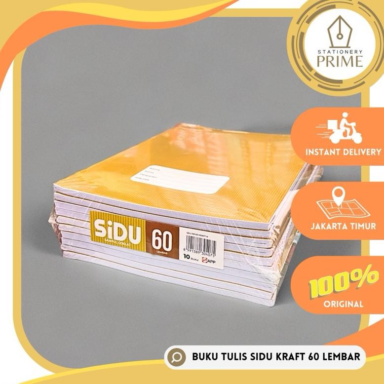 

Buku Tulis SiDU Sampul Coklat 60 Lembar / SiDU Kraft Craft 60 Lembar ( 1 Pack Isi 10 Buku )