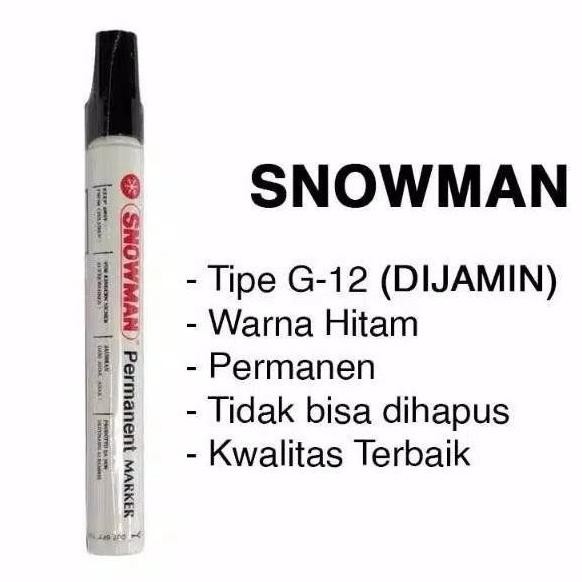 

Viral Spidol Snowman Permanent Marker G-12 Harga 1 Pcs Hitam