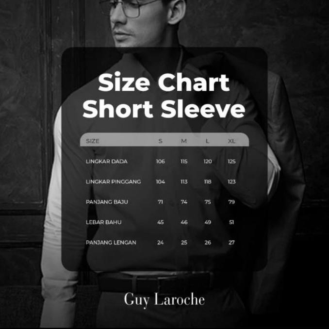 BARU kemeja pria guy laroche lengan pendek Double pocket. white. original