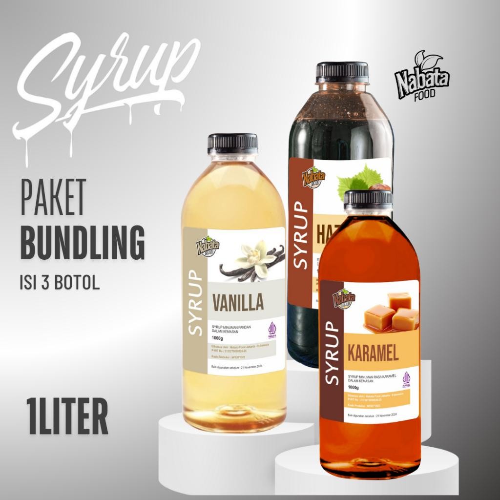

Paket Bundling Spesial Sirup 1 Liter | Syrup Nabata 1000Ml 3 Varian Rasa Terlaris Best Quality 100% Original