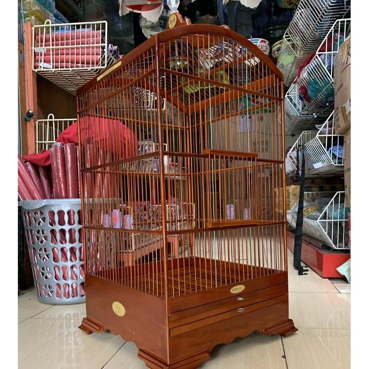SANGKAR KANDANG KOSAN PENTET BNR REBORN COKLAT NATURLOGO BARU 40x40 CM